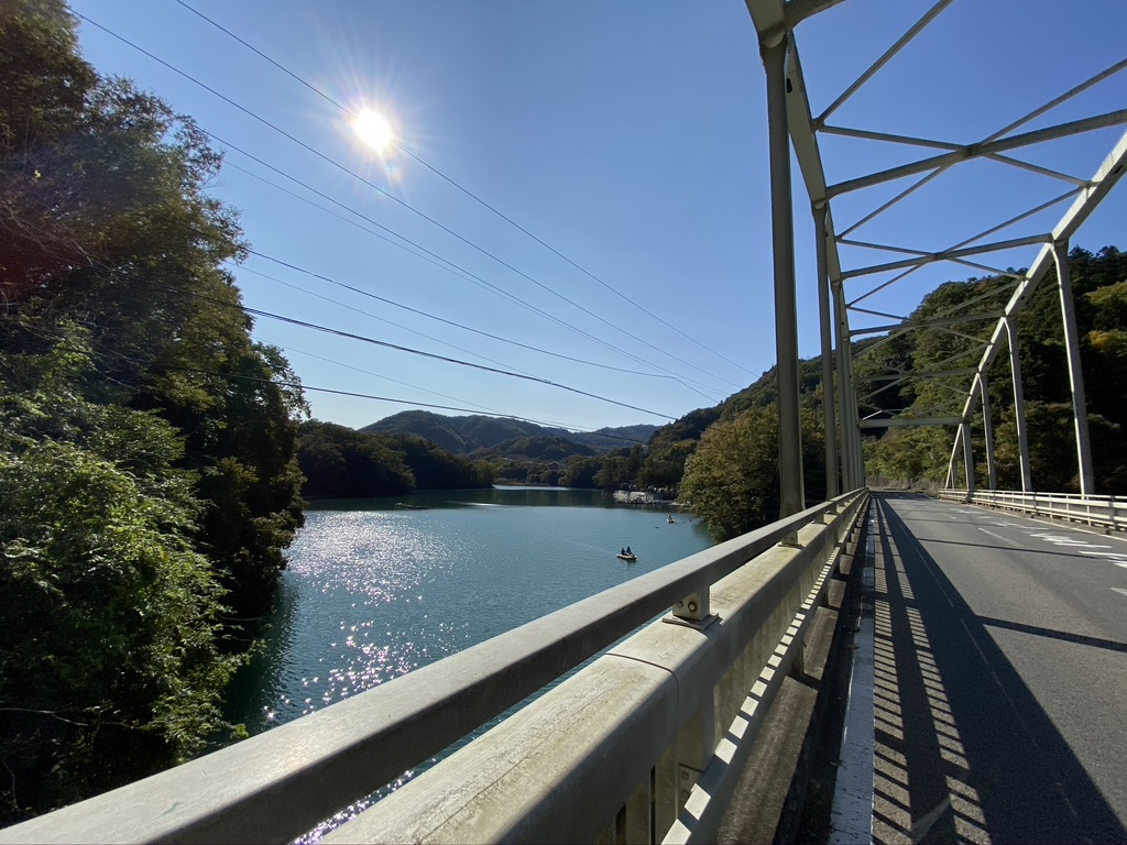 橋から相模湖を臨む風景