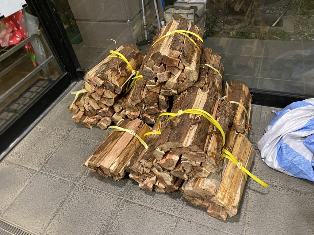 Bundle of firewood placed at the entrance