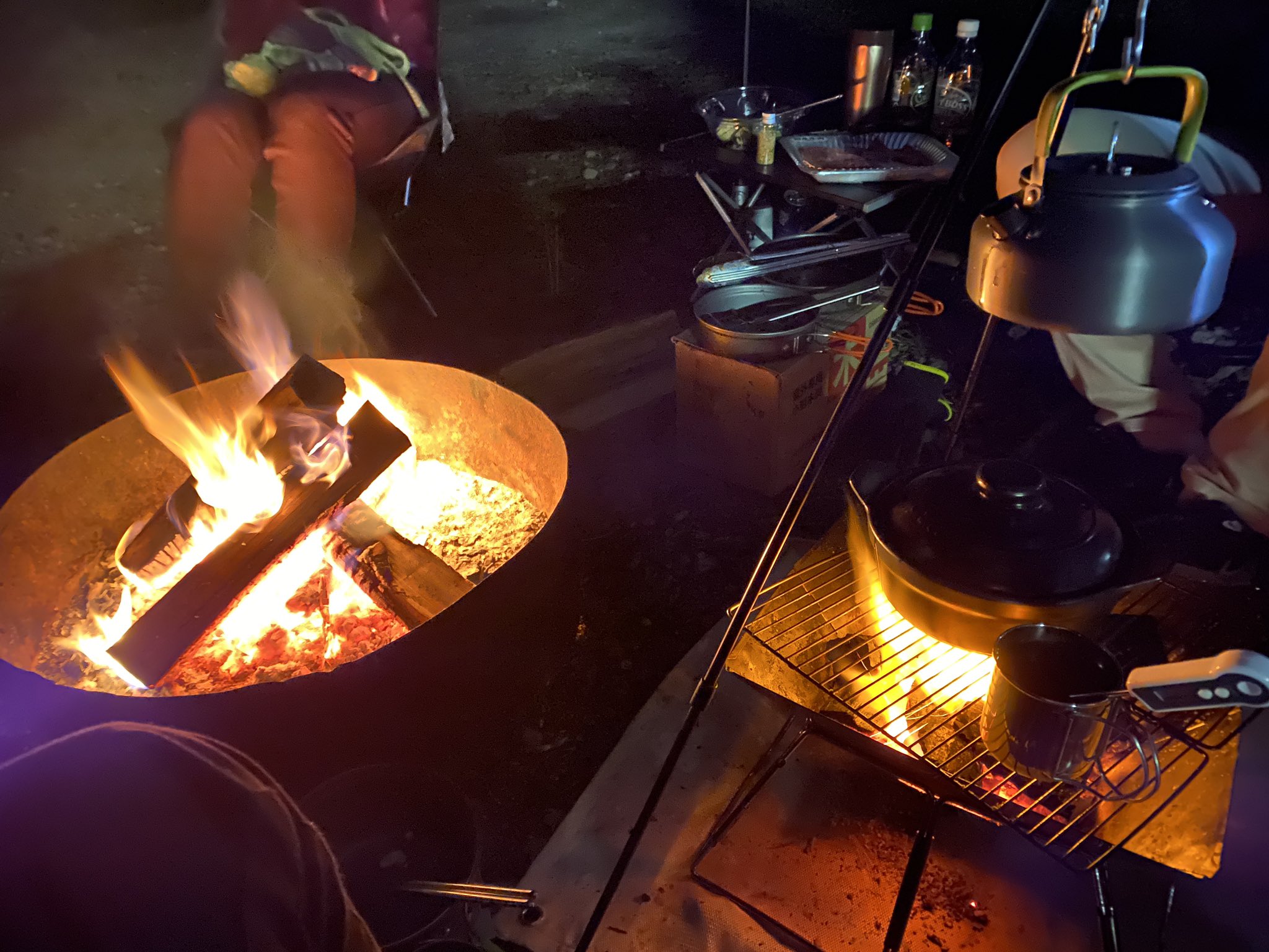 Night campsite scenery