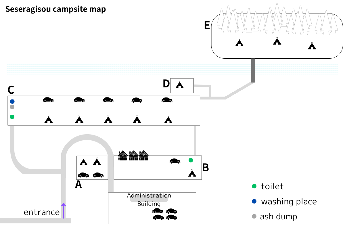 General map of Seseragisou Campsite