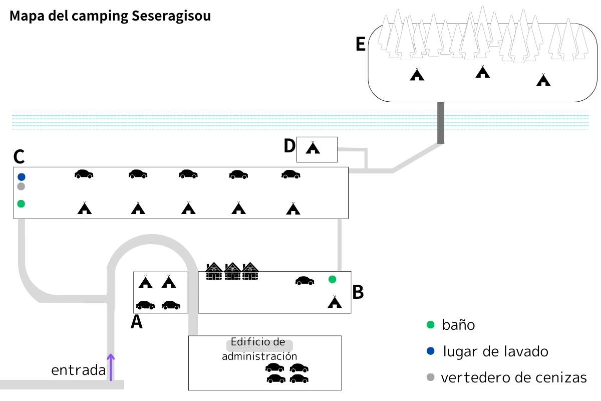 Mapa general del Camping Seseragisou