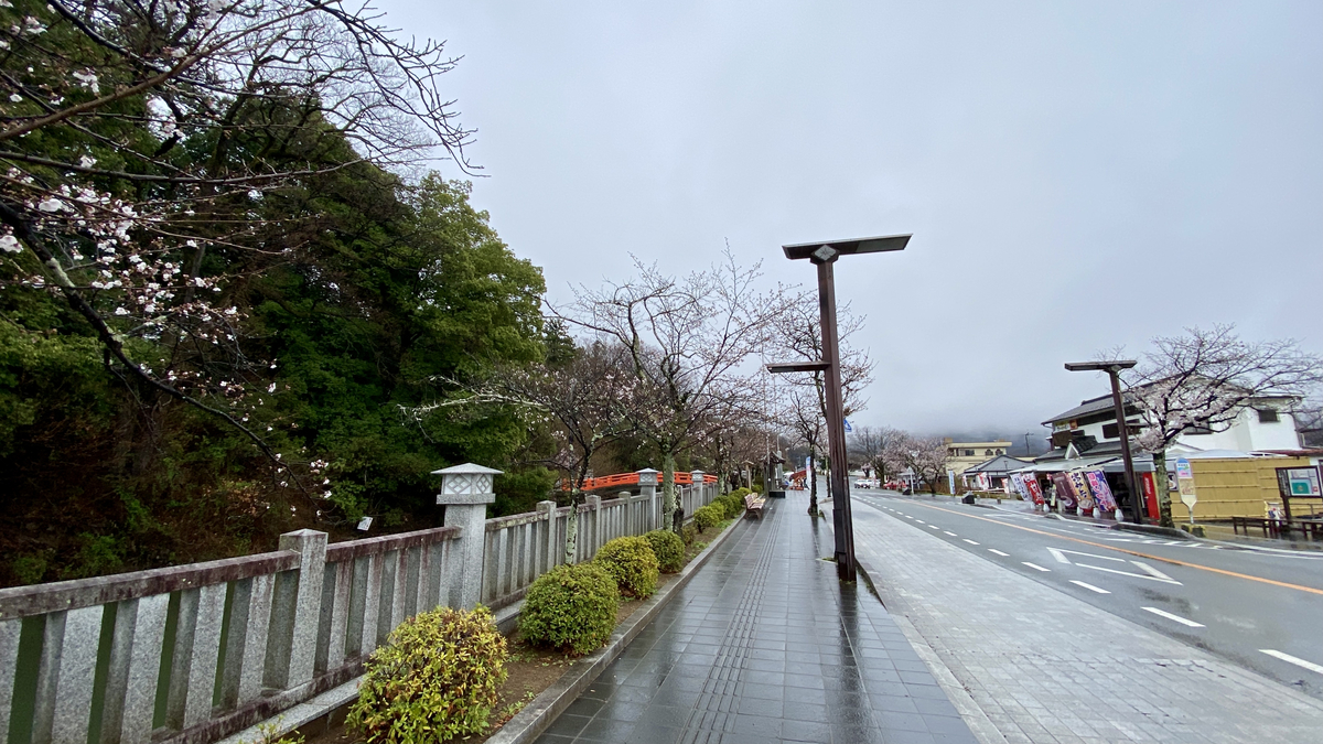 Sidewalk beside Takeda Shrine