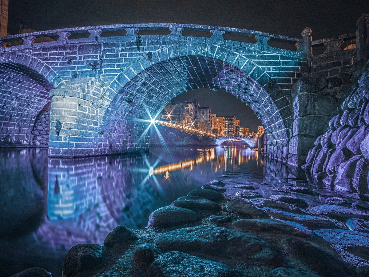 點亮的眼鏡橋