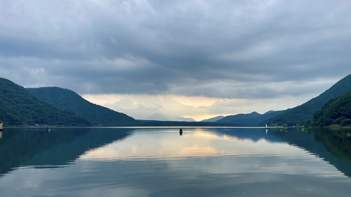 Serene Lake Saiko landscape