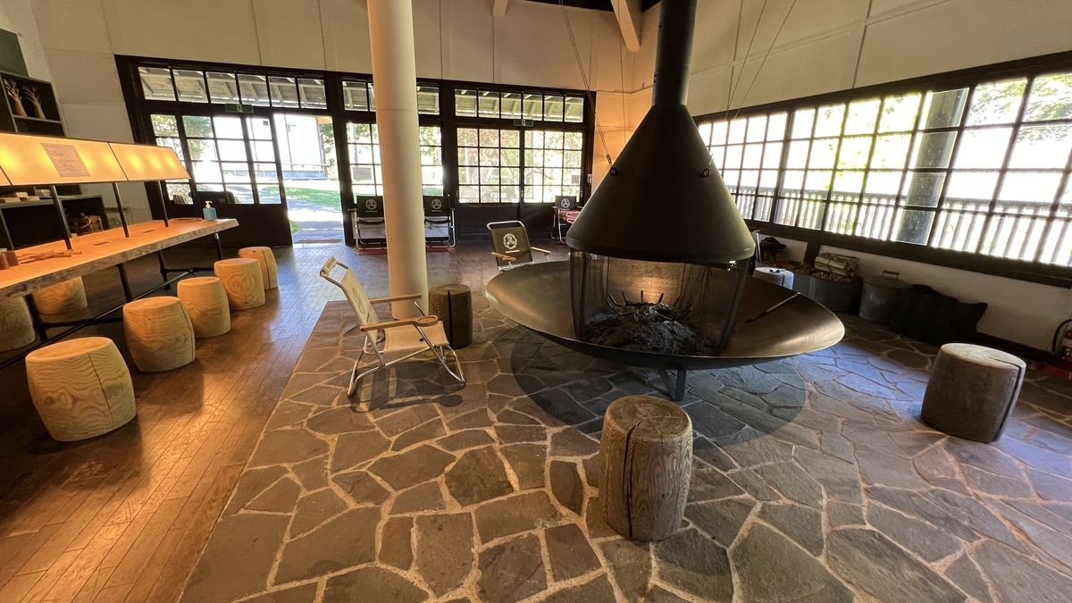 Large fireplace