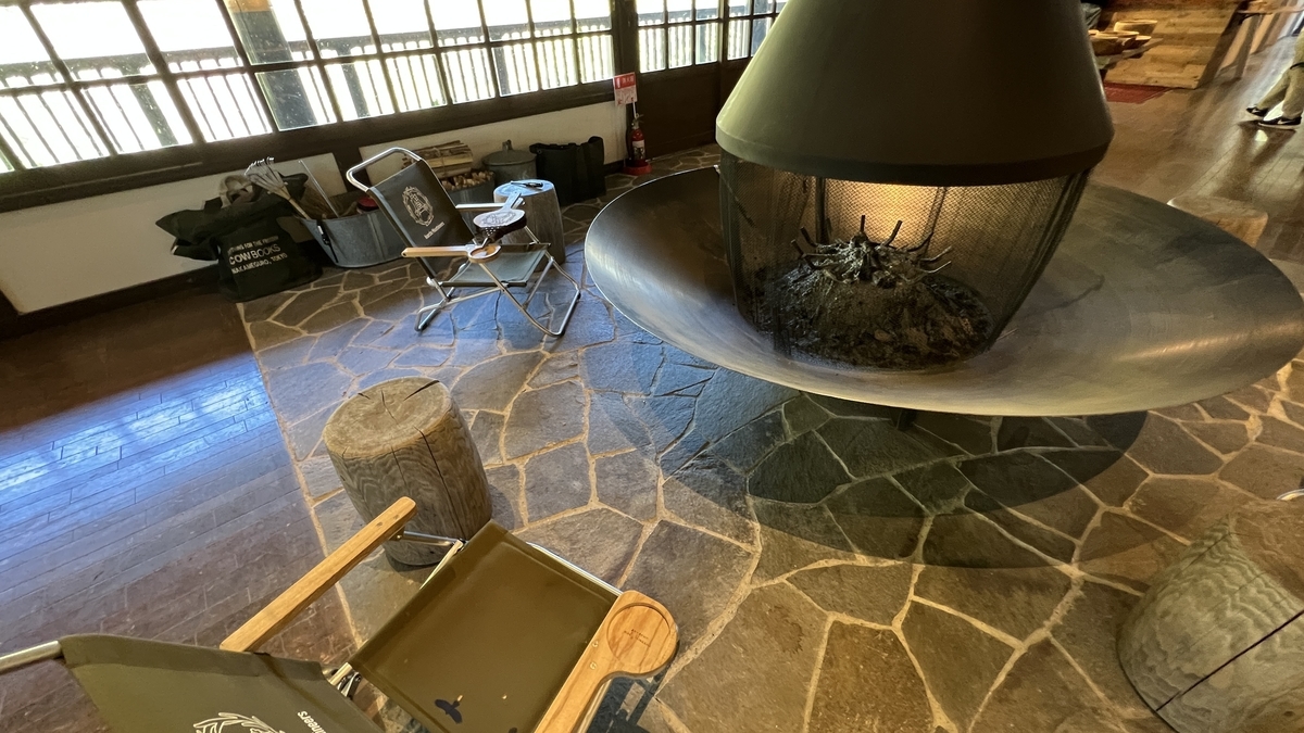 Large fireplace