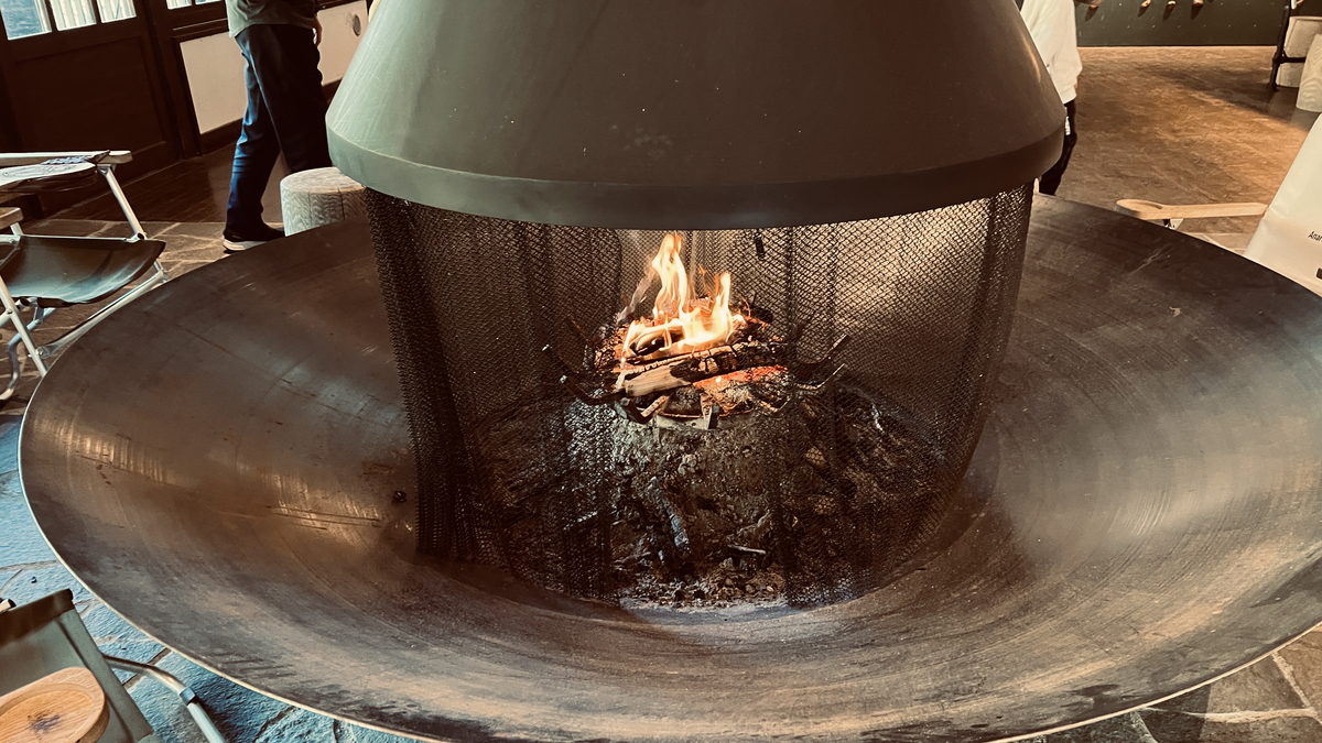 Fireplace in the management building