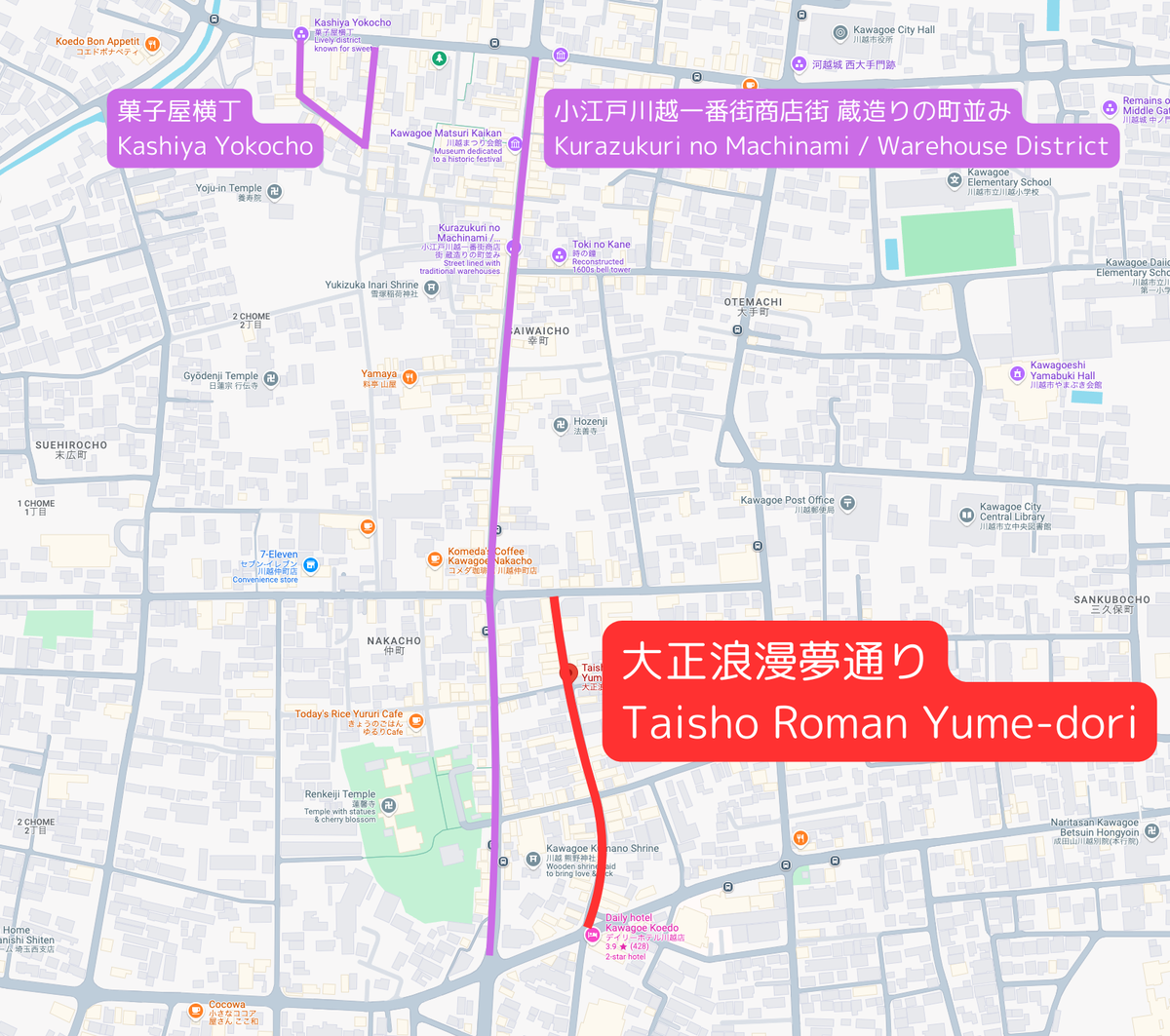Location of Taisho Roman Yume-dori