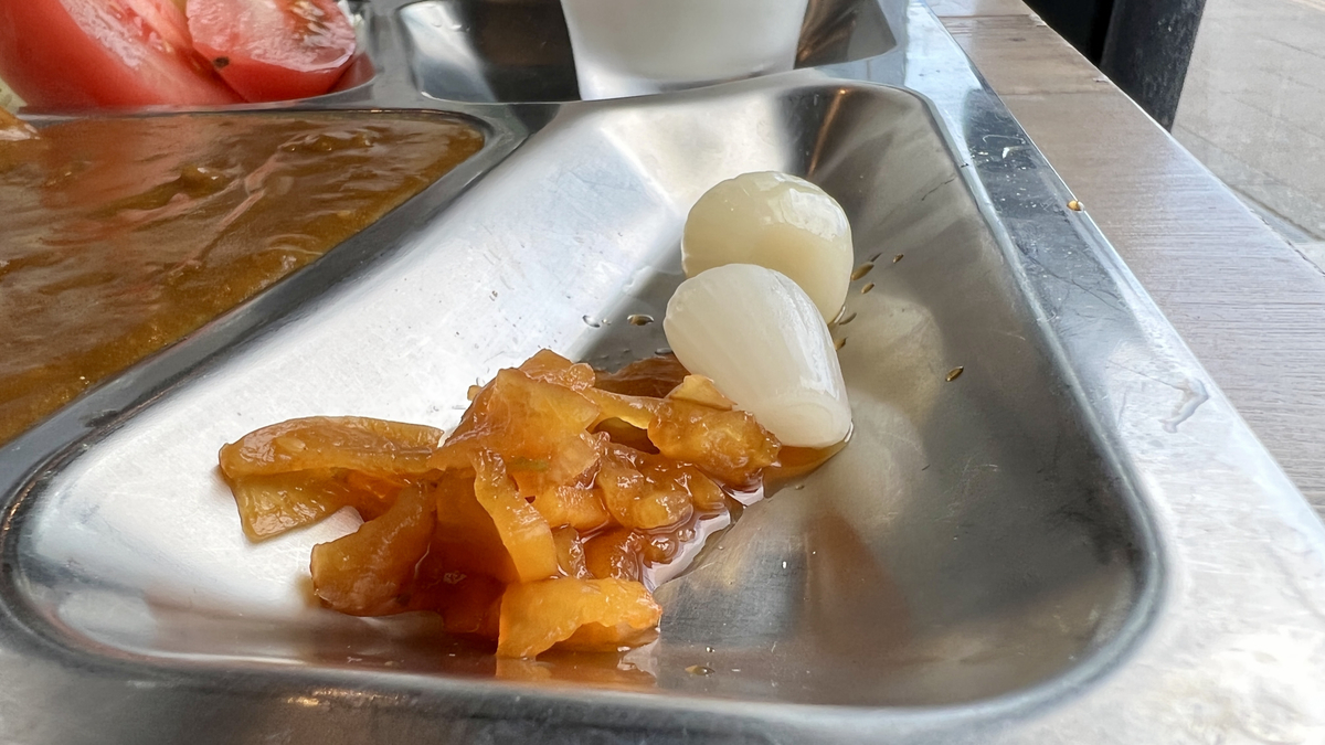 Pickled shallots and Fukujinzuke