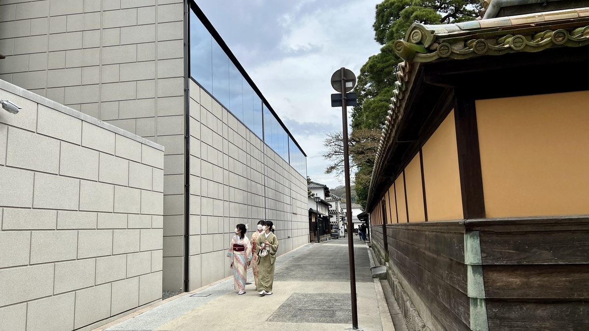 Kimono and Kurashiki scenery