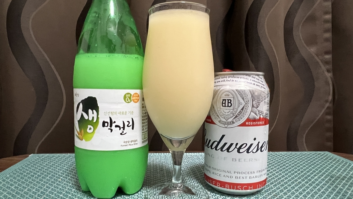 Makgeolli + Budweiser