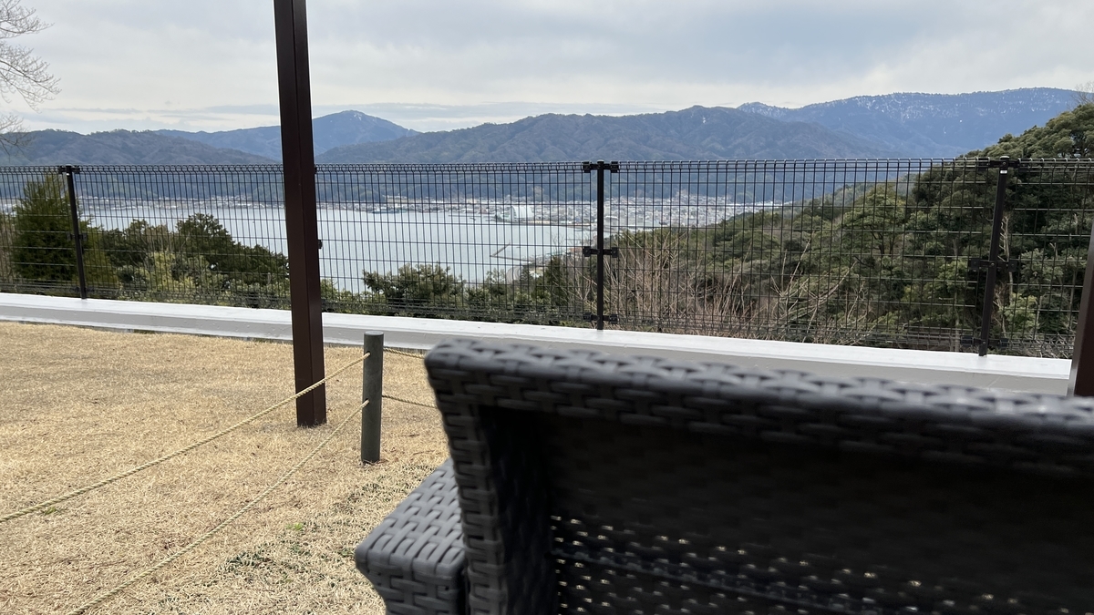 View of Miyazu Bay from a chair