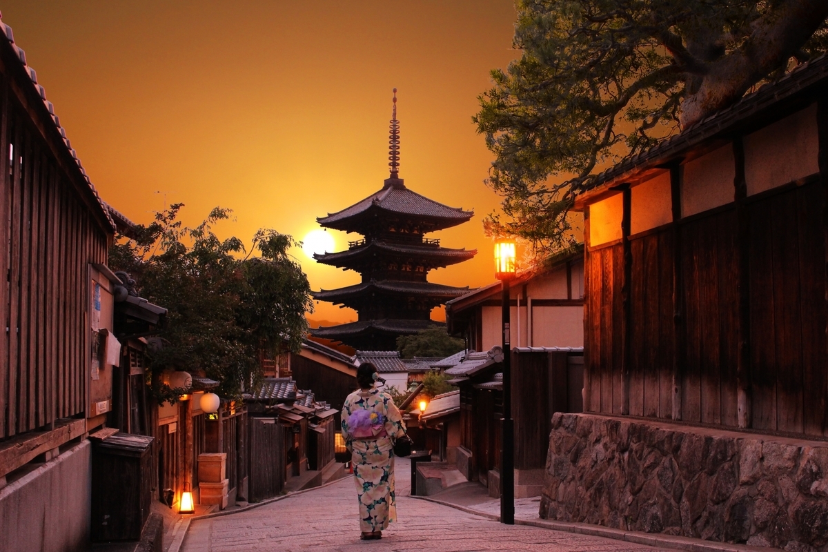夕方の八坂通り