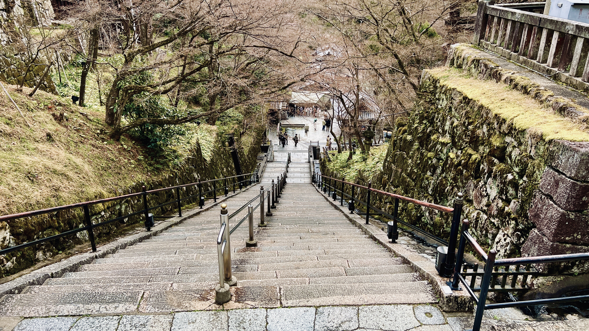 Stairs to Otowa Waterfall
