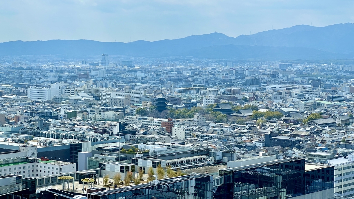 京都タワー展望室からの眺望