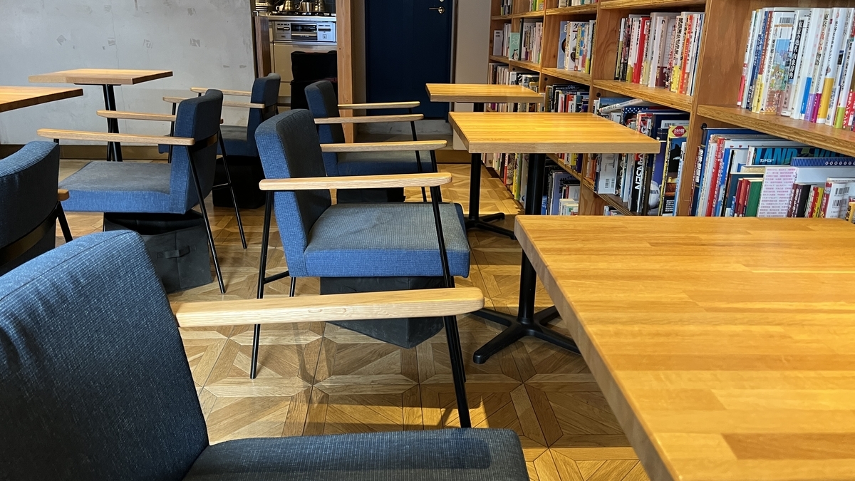 Single table and chair facing the wall