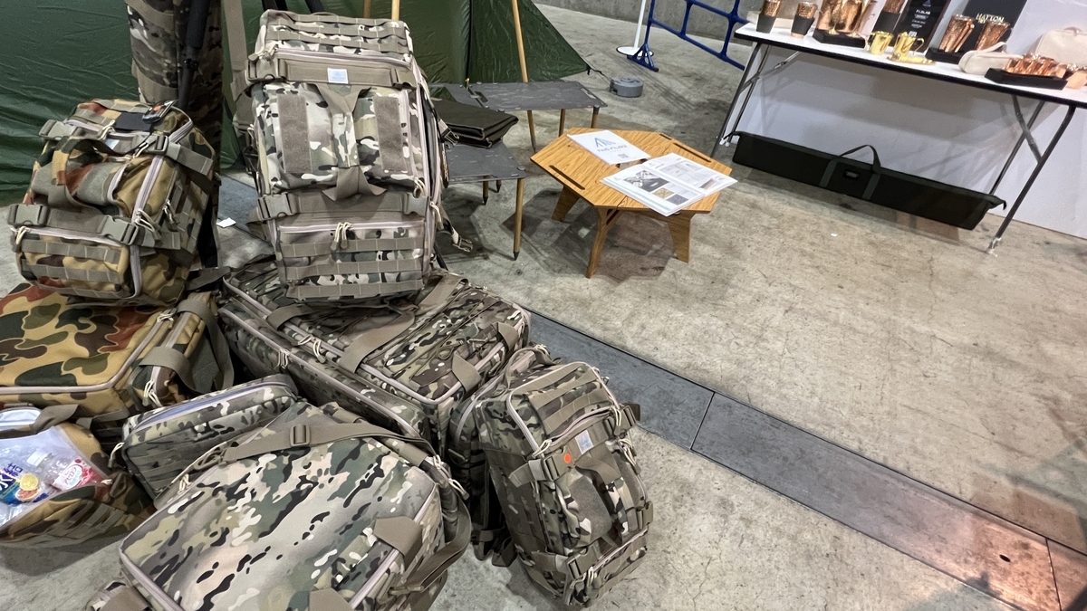 Camouflage-patterned backpack