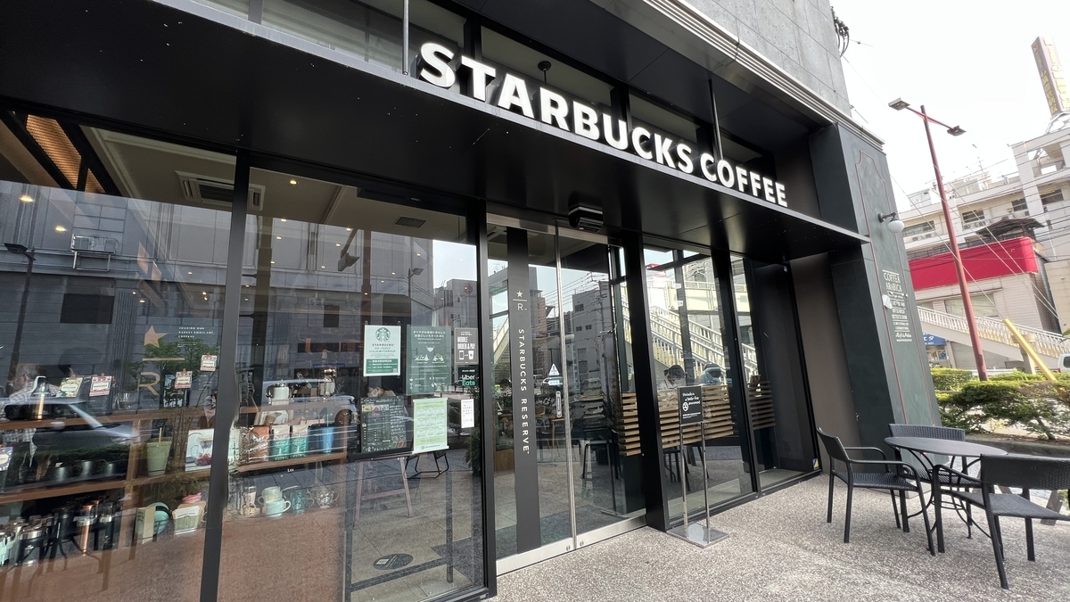 星巴克咖啡松山市车站前店的入口
