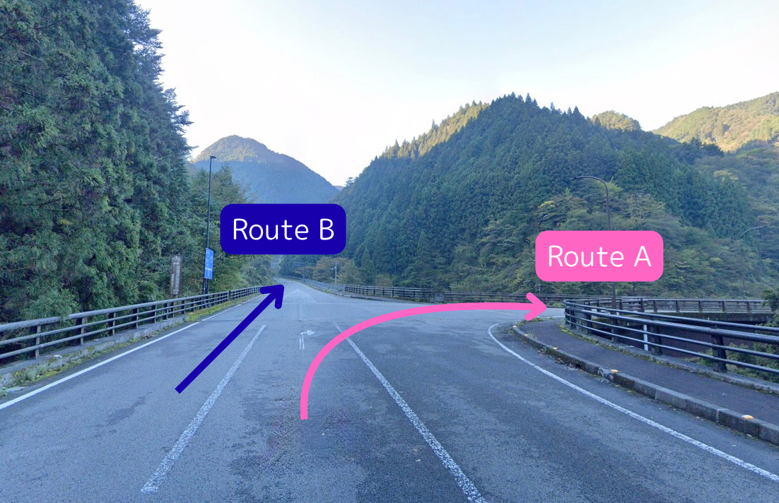 西谷高架橋の分岐