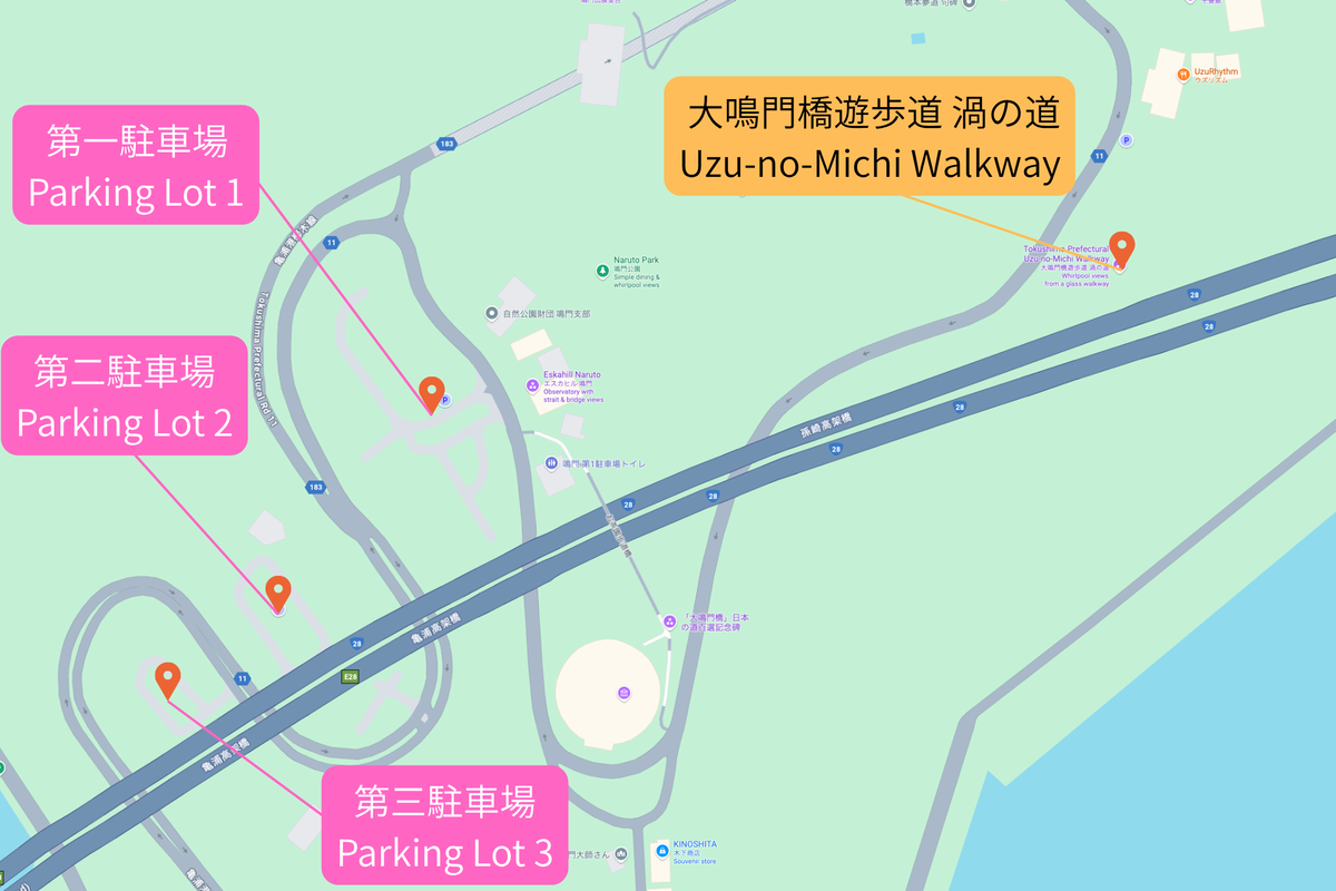 鳴門公園停車場地圖