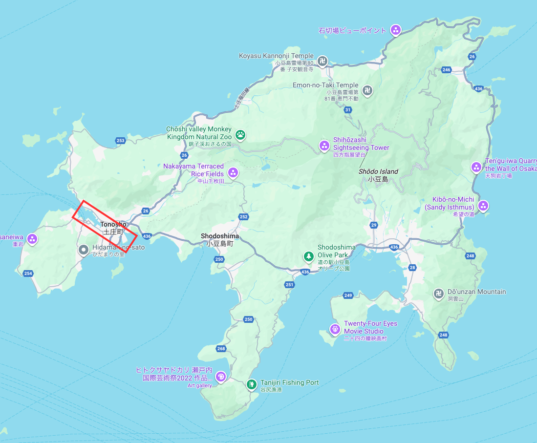 Island-wide map of Shodoshima