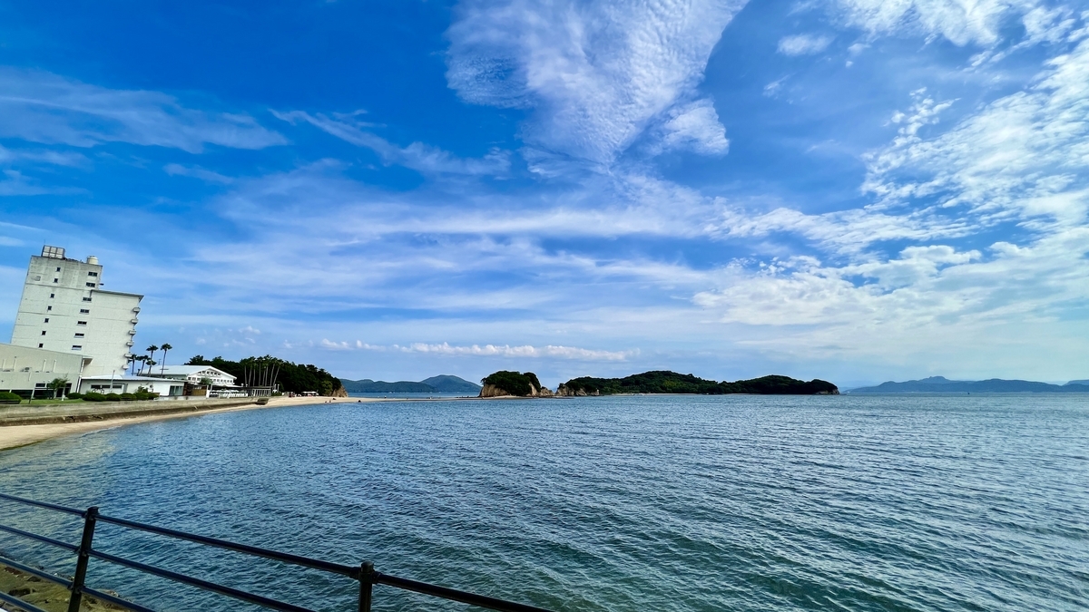 Brilliant blue sea and sky around Angel Road on Shodoshima