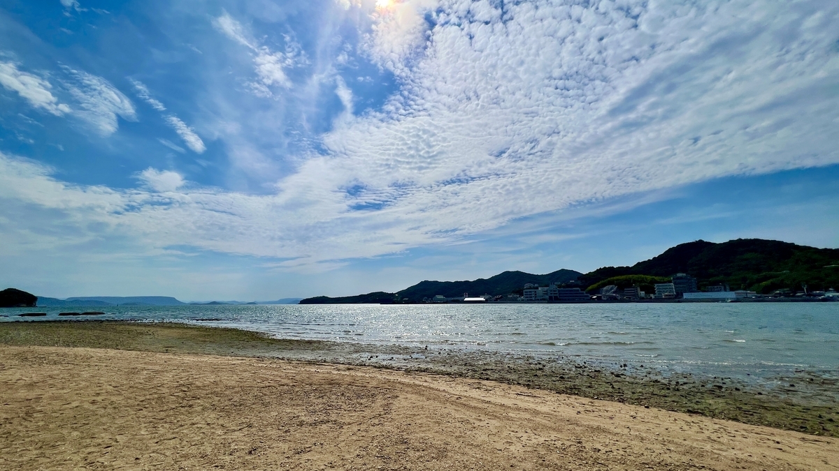 Angel Road stretching out under clear skies with nearby islands in view
