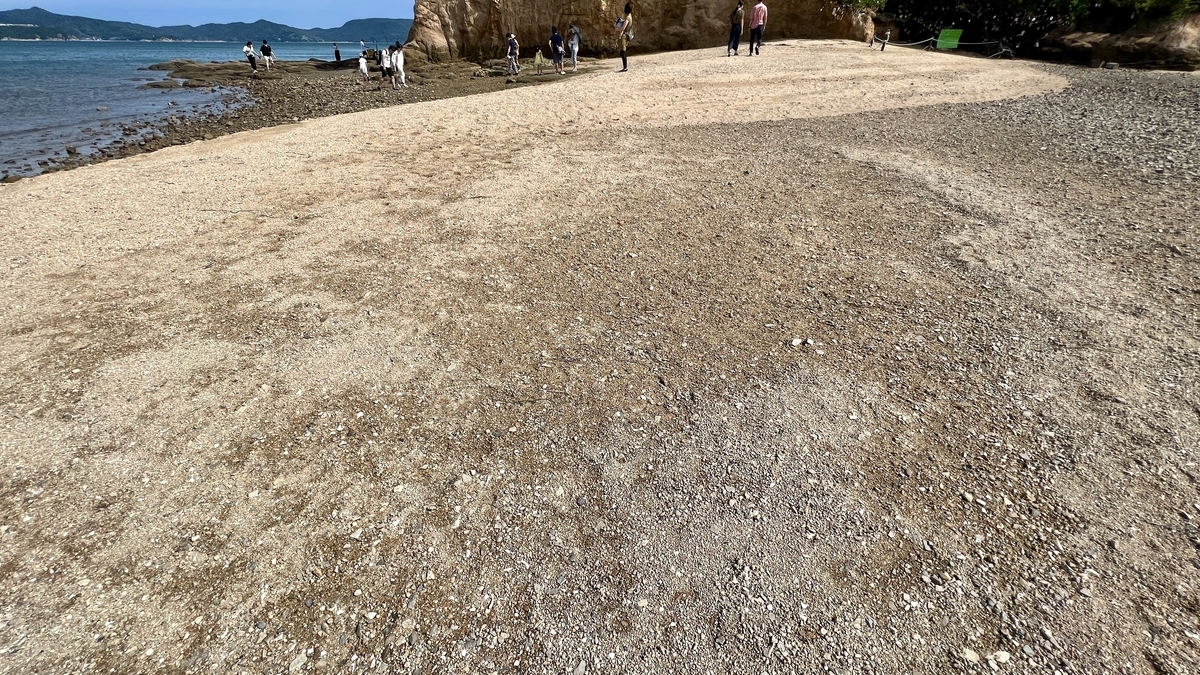 Close-up of footing on Angel Road’s sandy path and walking conditions