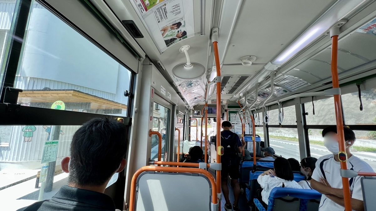 Passengers inside the South Loop Fukuda Line bus.