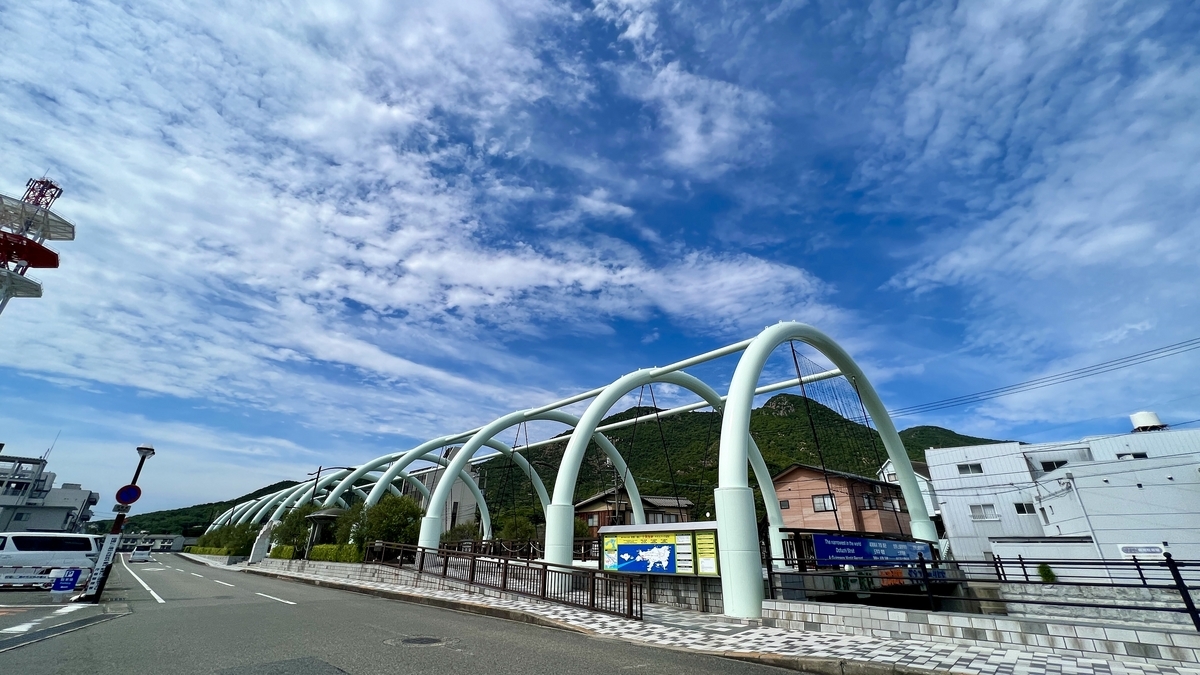 Dobuchi Strait, recognized as the world’s narrowest strait, and its monument.