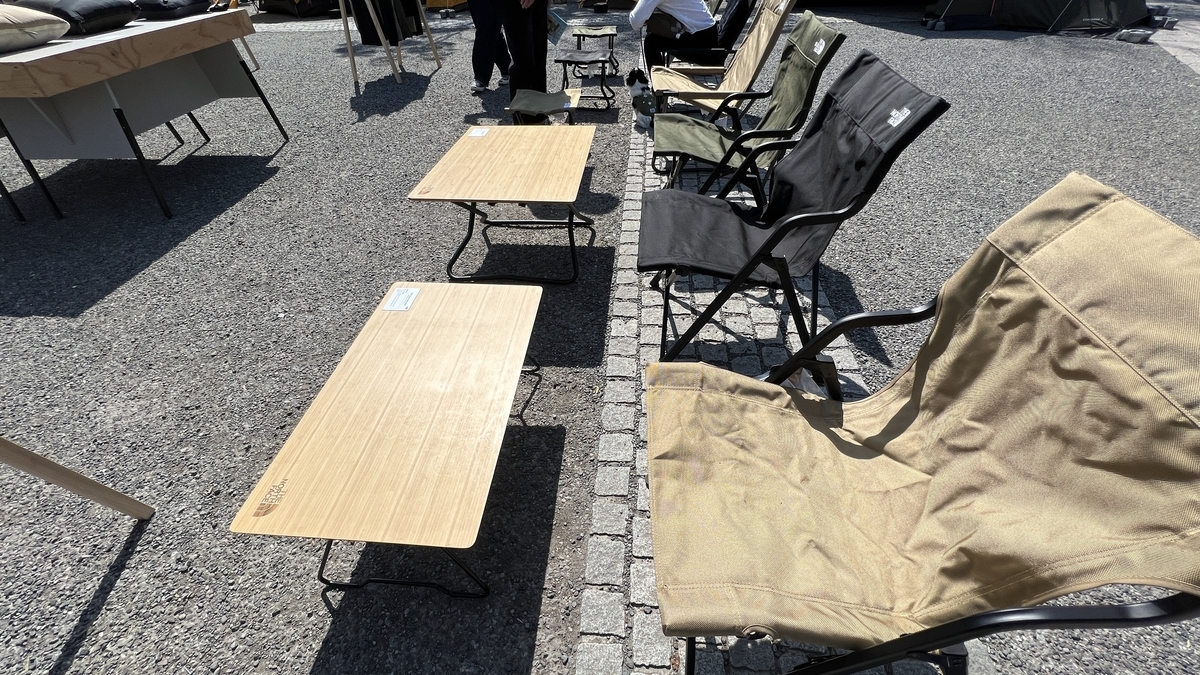 Chairs, bags, and cutlery