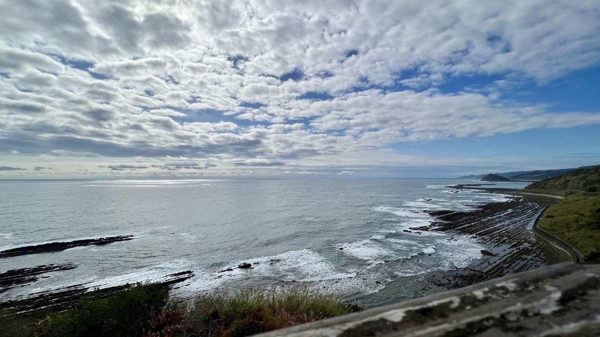 海岸線と斜面の緑が鮮やかに広がる日南海岸の景観