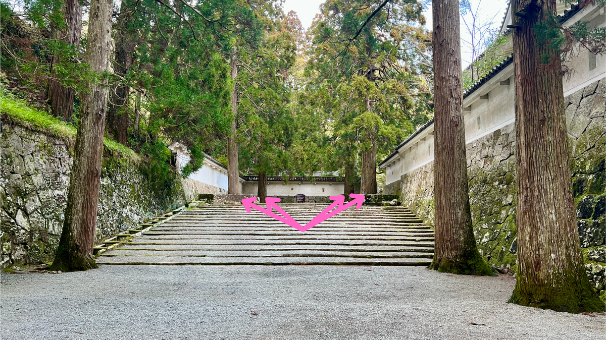 ป้ายข้อมูลแสดงจุดศูนย์กลางของชิอาวาเซะสึกิล้อมรอบด้วยซีดาร์โอบิสี่ต้น