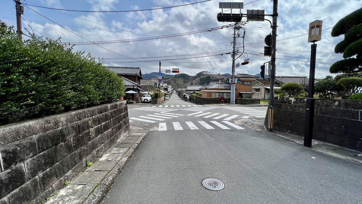 通往饫肥城下町的大手町十字路口景象