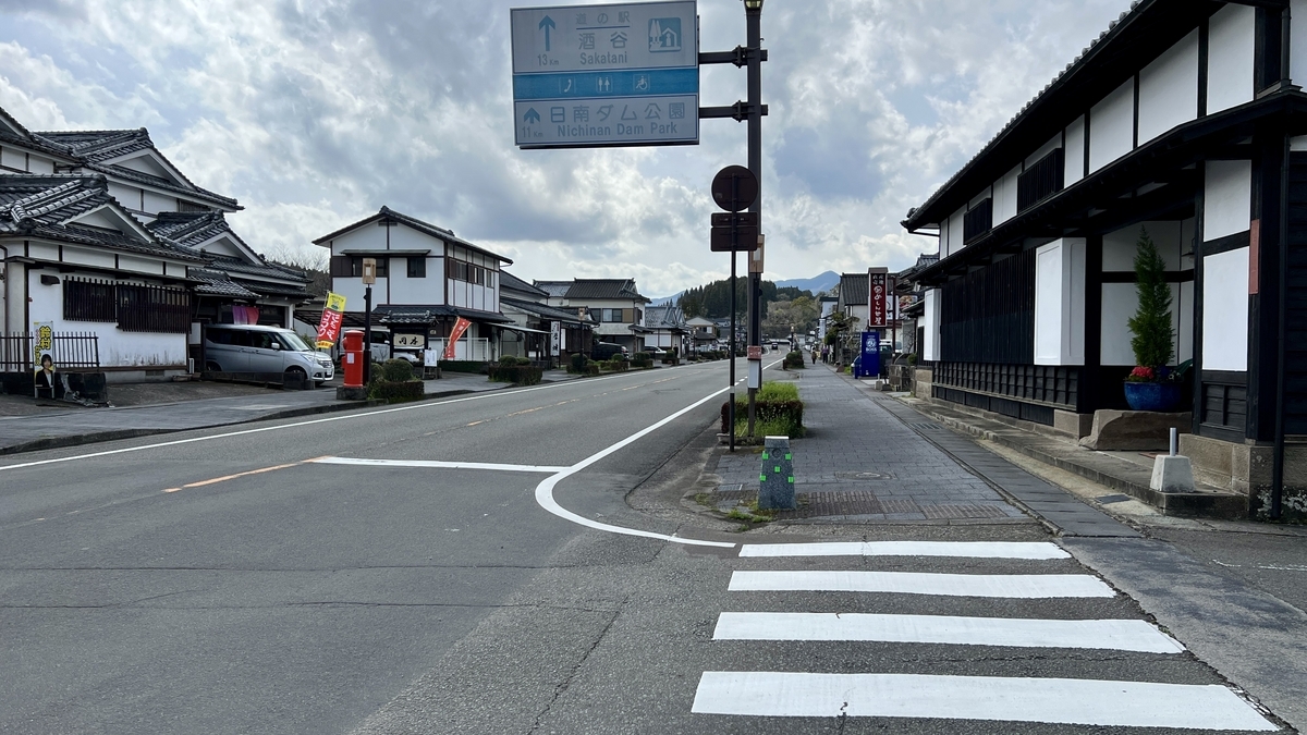 城下町的道路和人行道展开的风景
