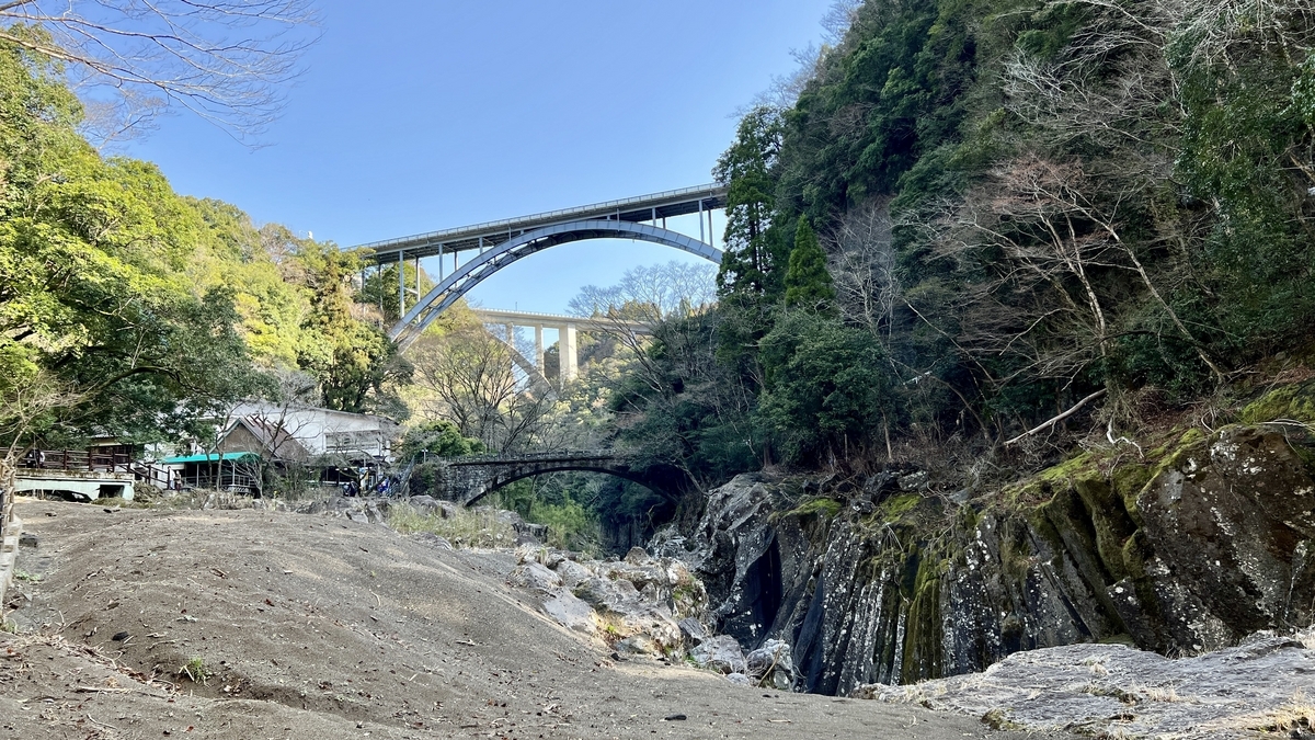 View of the three Takachiho bridges