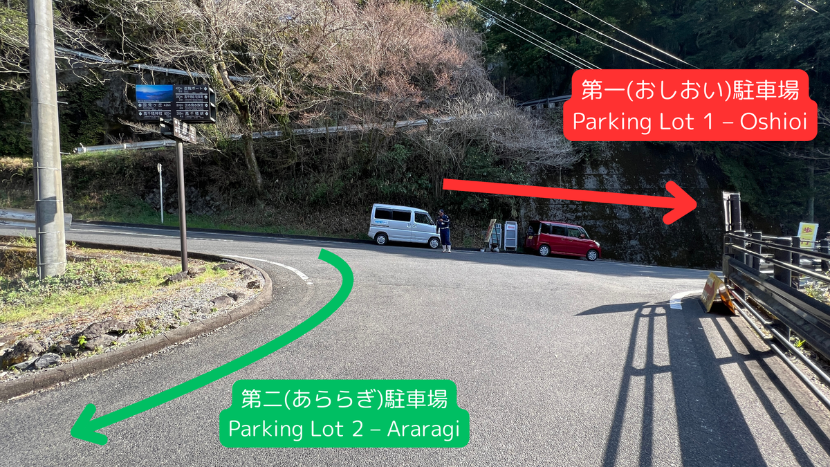 Fork in the road where the two lots split