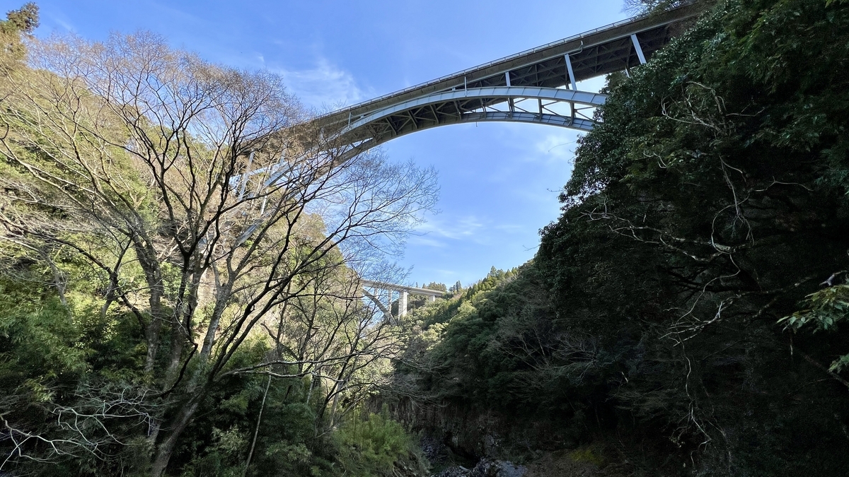 Gorge and foliage seen from Shinbashi Bridge