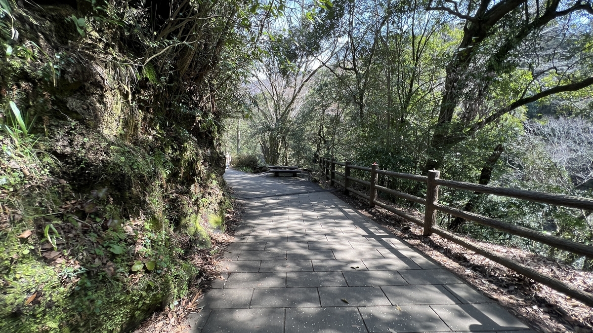 下到岩户川河滩的石阶和步道