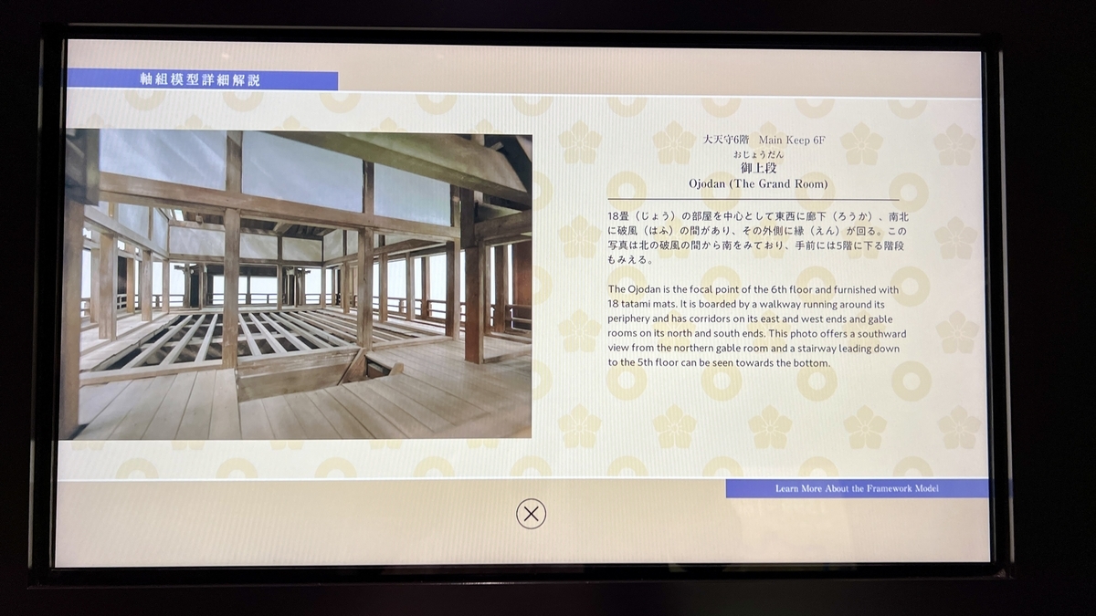 어상단의 목조 모형 설명문과 내부 사진을 표시하는 터치식 해설 모니터