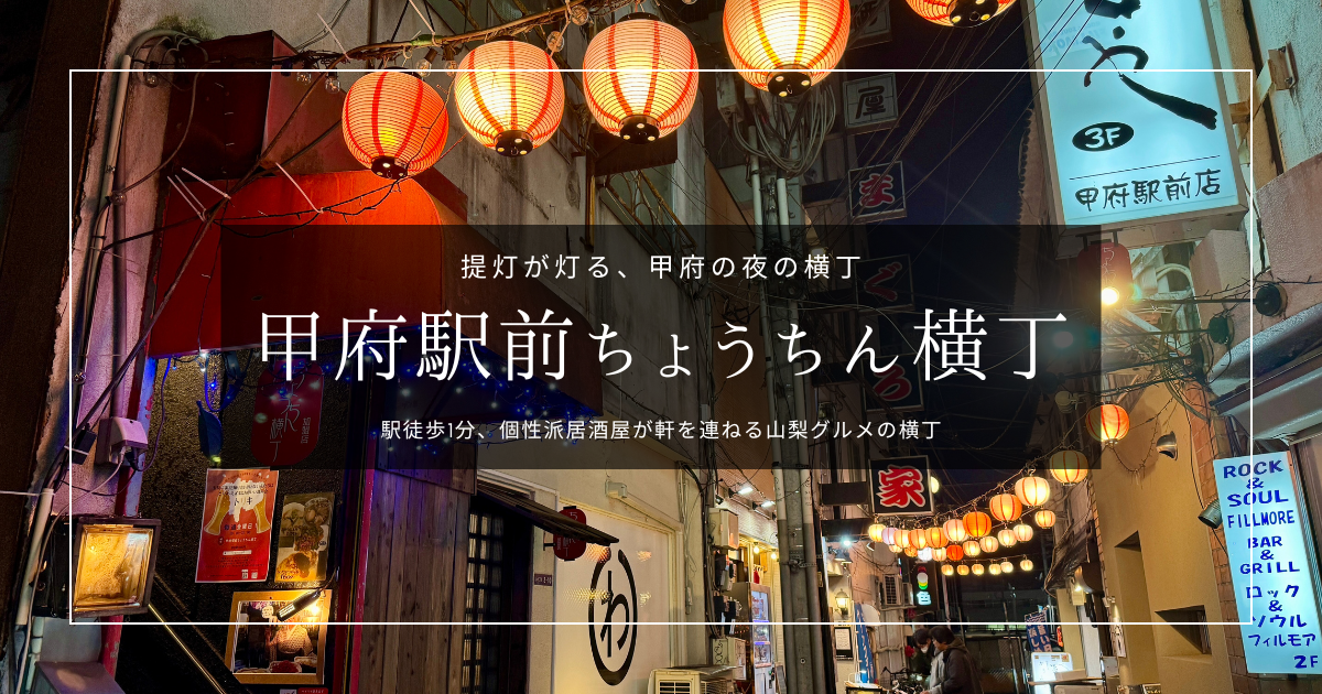 駅徒歩1分!山梨の夜を満喫できる歓楽街「甲府駅前ちょうちん横丁」