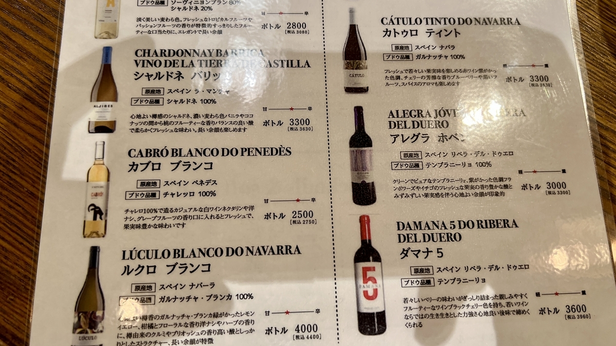 Wine list