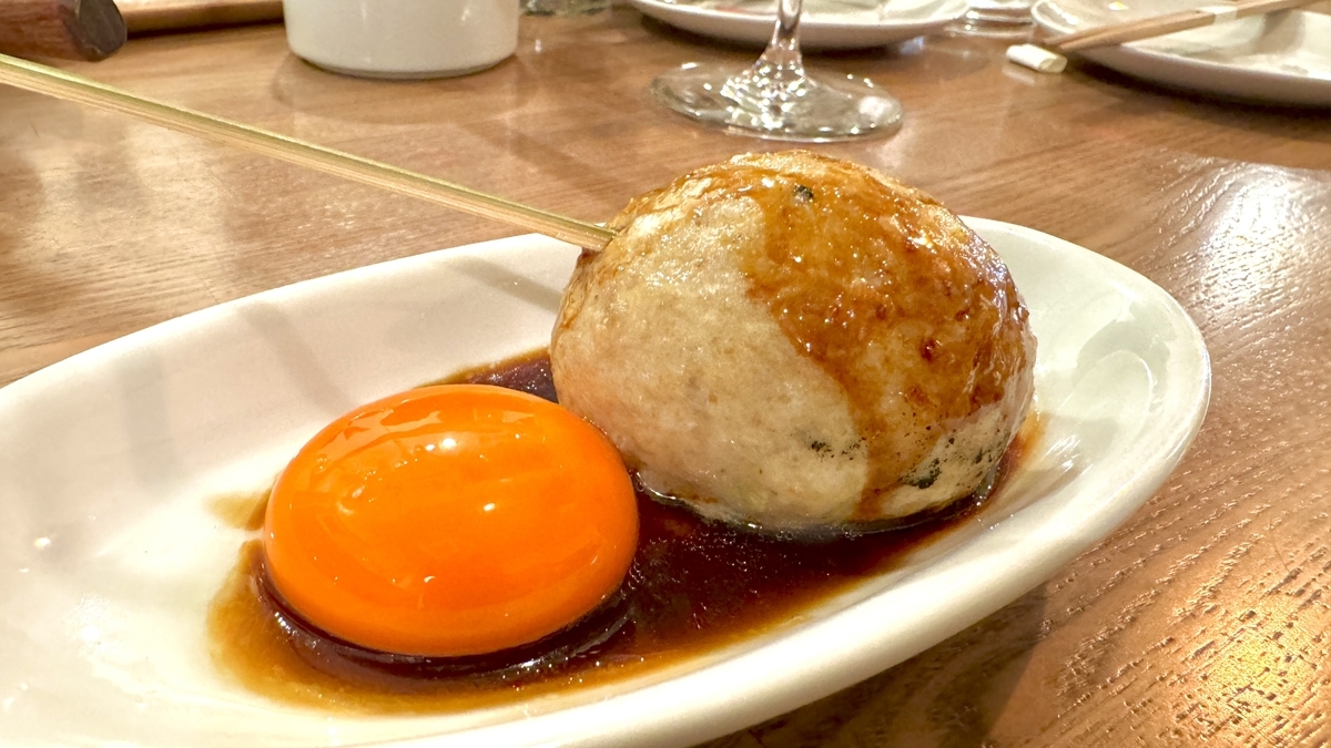 Tsukune with Egg Yolk