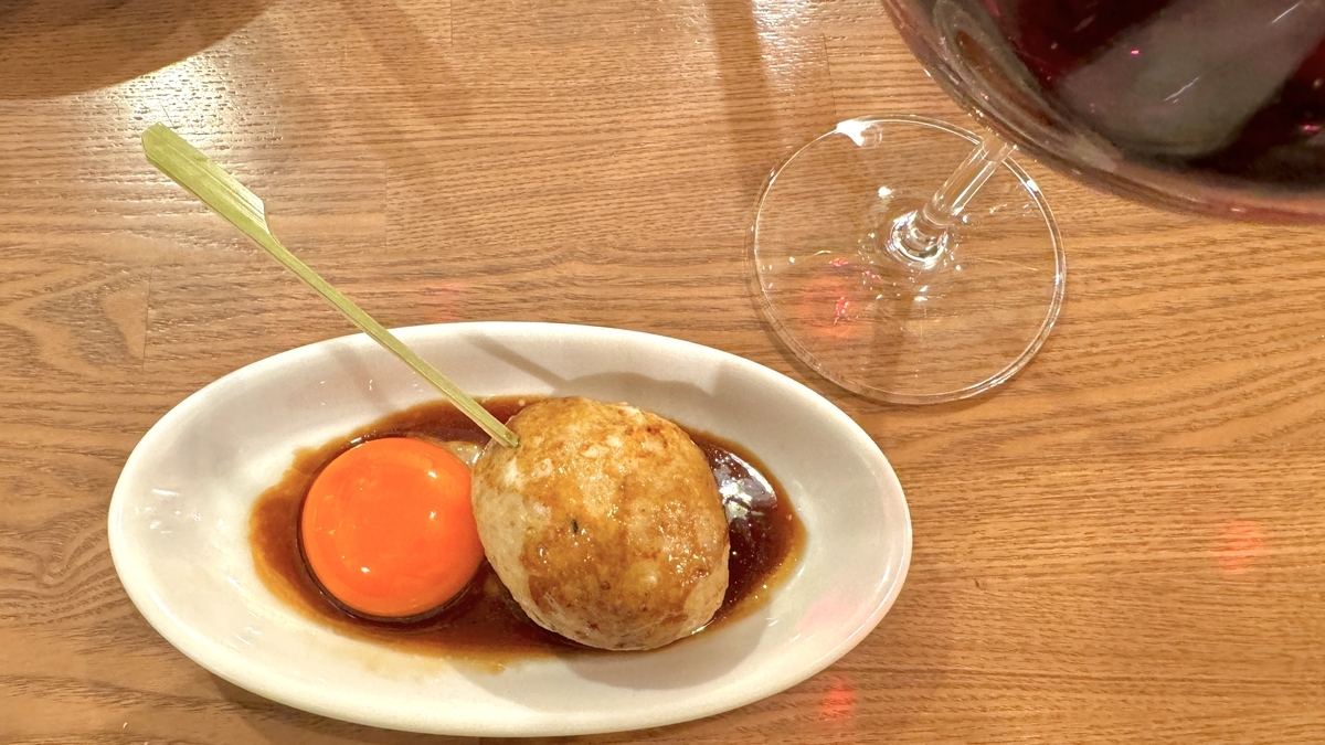 Tsukune with Egg Yolk