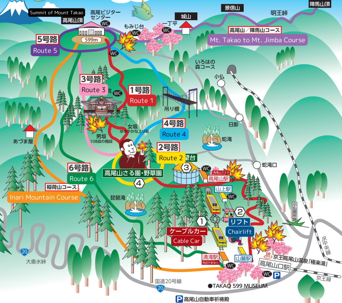 Mt. Takao Route Map