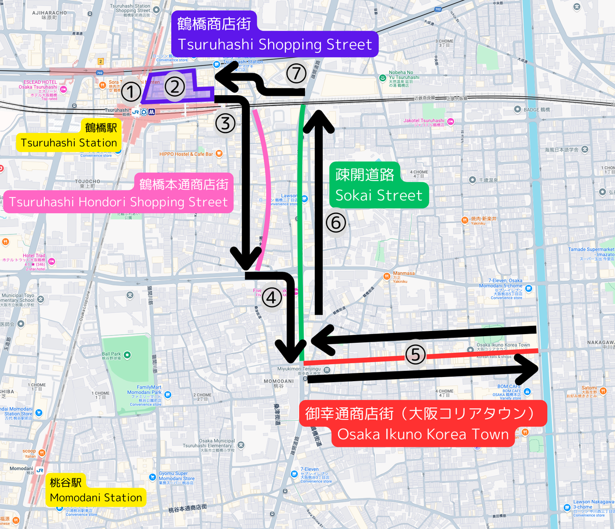 Recommended Route for Exploring Korea Town