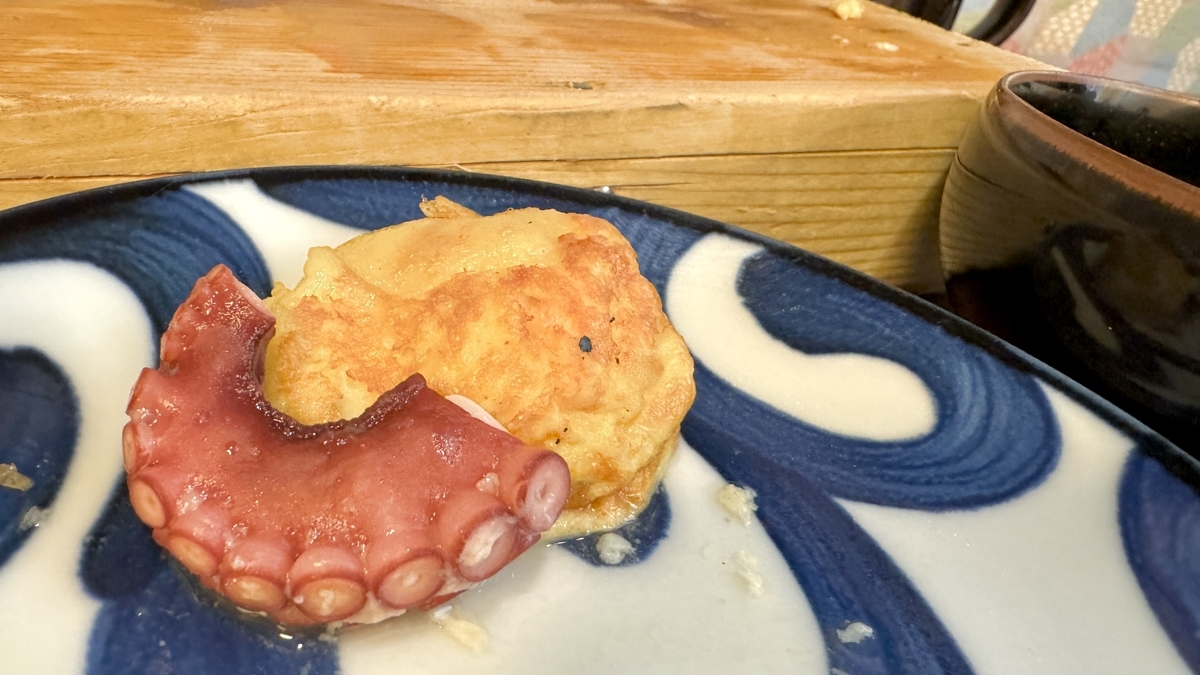 Large Octopus Pieces in Akashiyaki