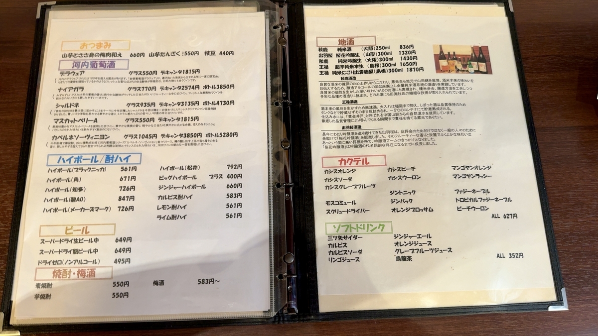 Drink Menu