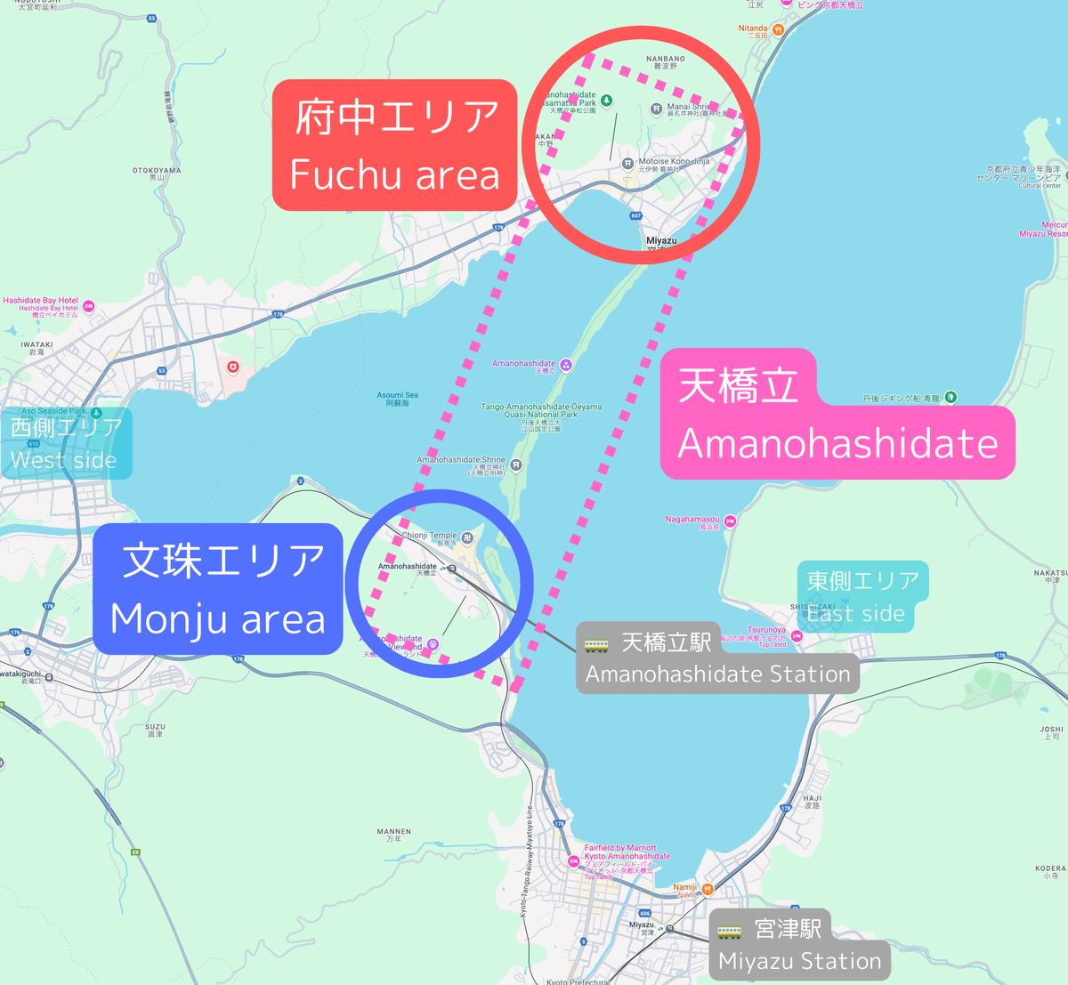 Amanohashidate Tourist Map