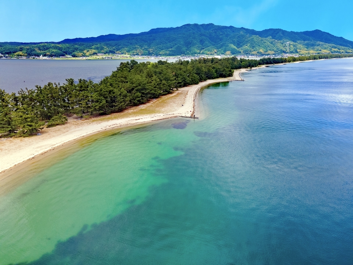 Aerial View of Amanohashidate Pine Grove